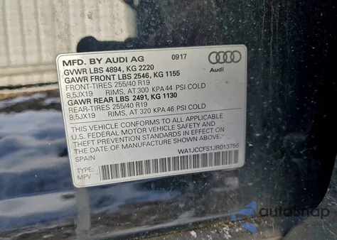 2018 Audi Q3 Premium Plus from USA, damaged, VIN WA1JCCFS1JR013756